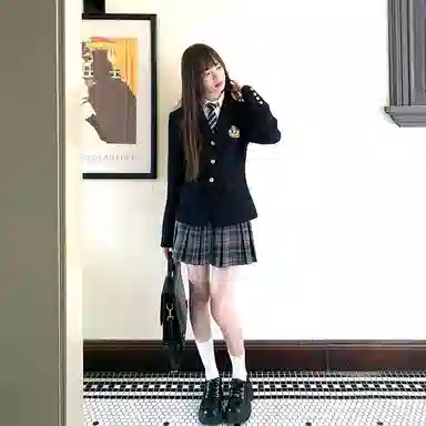 东鲸岁时记 学院风百褶裙格子伯克利休闲短裙 女款 礼盒装