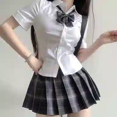 东鲸岁时记 学院风通勤简约纯色修身收腰短袖衬衫 女款