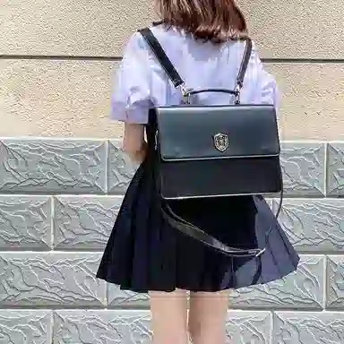 东鲸岁时记 泰式校服毕业季小清新穿搭学院风套装夏日多巴胺一整套翻领泡泡袖领结短袖衬衫纯色舒适百褶半身裙制服 女款 礼盒装