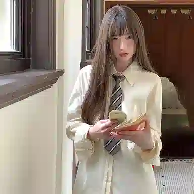 东鲸岁时记 学院风灯芯绒宽松纯棉学生通勤松弛感上衣长袖衬衫 女款 礼盒装 奶黄色