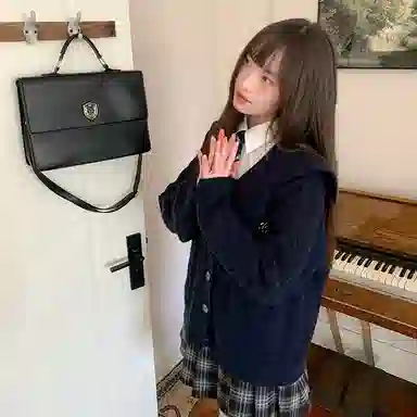 东鲸岁时记 复古港风宽松松弛感长袖上衣格纹时尚高腰半身裙裙装套装 女款