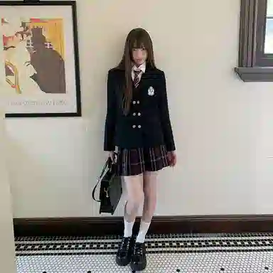 东鲸岁时记 学院风日系短款长袖上衣中腰半身裙制服 女款 礼盒装