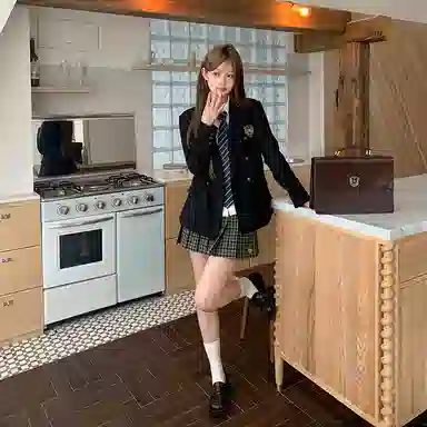 东鲸岁时记 简约时尚长袖上衣百搭优雅短裙裙装套装 女款