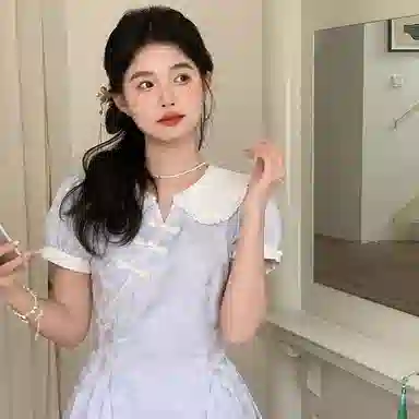 东鲸岁时记 新中式旗袍高级感显瘦短袖连衣裙 女款 白色