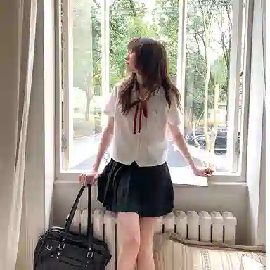 东鲸岁时记 宽松慵懒风短袖衬衫制服 女款 白色