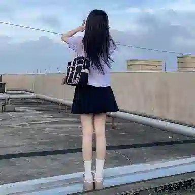 东鲸岁时记 泰式校服毕业季小清新穿搭学院风套装夏日多巴胺一整套翻领泡泡袖领结短袖衬衫纯色舒适百褶半身裙制服 女款 礼盒装