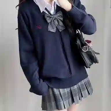 东鲸岁时记 学院风纯色套头休闲舒适百搭毛衣 女款 深海鲸