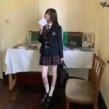 东鲸岁时记 学院风日系短款长袖上衣中腰半身裙制服 女款 礼盒装