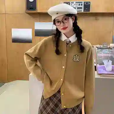 东鲸岁时记 学院风韩系收腰松弛感小个子毛衣 女款 古铜色