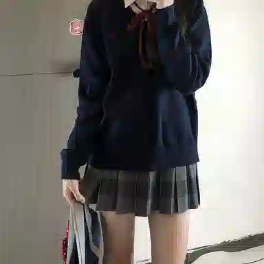 东鲸岁时记 学院风纯色套头休闲舒适百搭毛衣 女款 深海鲸