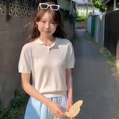 东鲸岁时记 针织短袖上衣休闲设计感短裤制服 女款