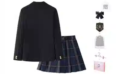 东鲸岁时记 学院风修身西服格子伯克利半身裙制服 女款