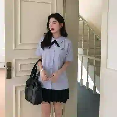 东鲸岁时记 设计感小众泰式短袖衬衫短裙制服 女款 礼盒装