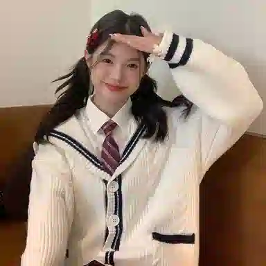 东鲸岁时记 学院风复古绞花高级感宽松休闲海军领松弛感文艺风单排扣毛衣开衫外套针织衫 春秋季 男女同款 白色