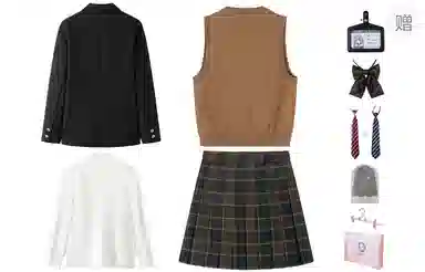 东鲸岁时记 学院风西装宽松氛围感时尚口袋长袖衬衫百褶裙套装制服 女款