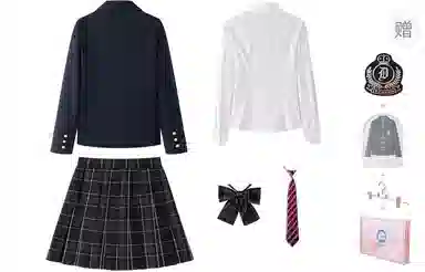 东鲸岁时记 学院风收腰简约长袖衬衫甜美舒适百搭休闲针织开衫伯克利百褶裙制服 女款