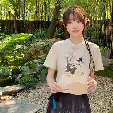 东鲸岁时记 新中式独特漂亮上衣小个子汉服 女款 杏色