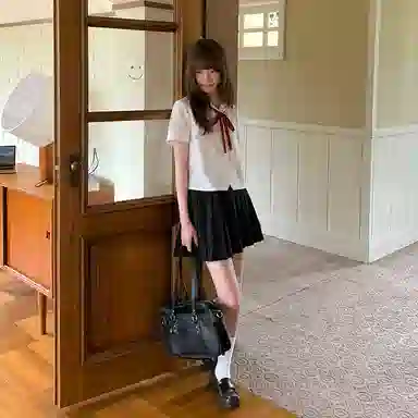 东鲸岁时记 宽松慵懒风短袖衬衫制服 女款 白色