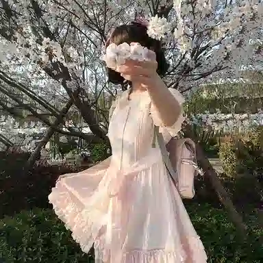 东鲸岁时记 纯色舒适休闲百搭短袖连衣裙 女款 礼盒装 粉色