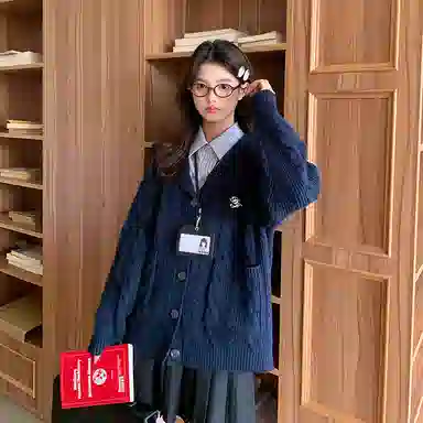 东鲸岁时记 宽松制服海军领慵懒风针织休闲简约半身裙裙装套装 女款