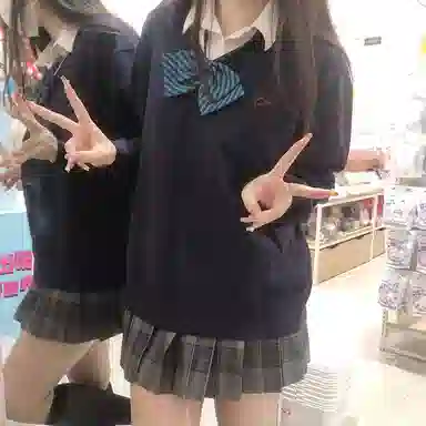 东鲸岁时记 学院风纯色套头休闲舒适百搭毛衣 女款 深海鲸