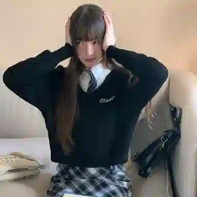 东鲸岁时记 学院风复古高腰格子简约舒适休闲短裙 女款 黑灰白