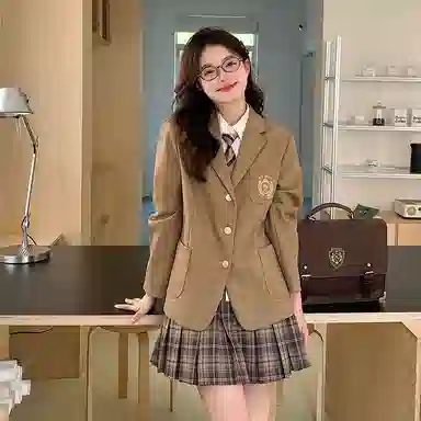 东鲸岁时记 学院风西装外套休闲摩尔学院百褶短裙制服 女款