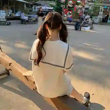 东鲸岁时记 学院风可爱甜美海军领衬衫短袖制服 女款 白色（礼盒款）