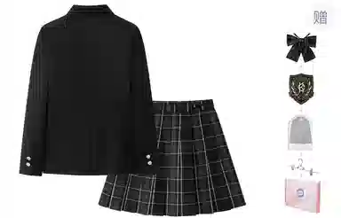 东鲸岁时记 学院风修身西服格子伯克利半身裙制服 女款