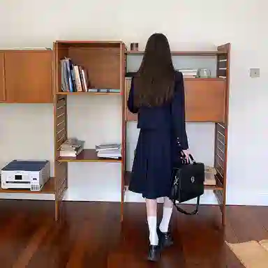 东鲸岁时记 舒适纯色时尚休闲长裙 女款 藏青色