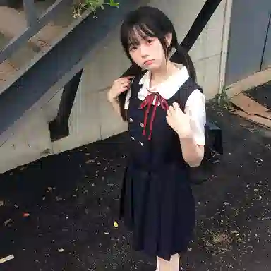 东鲸岁时记 学院风纯色气质西服休闲舒适上衣高腰合身短裙制服 女款 绀色