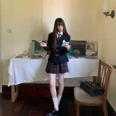 东鲸岁时记 学院风日系短款长袖上衣中腰半身裙制服 女款 礼盒装