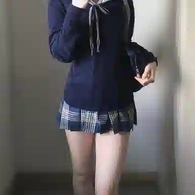 东鲸岁时记 学院风纯色套头简约休闲毛衣 女款 藏青色