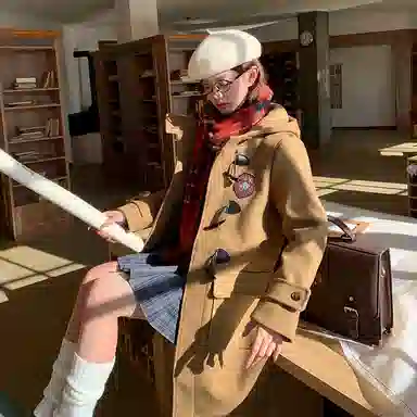 东鲸岁时记 学院风通勤保暖大衣 女款 驼色