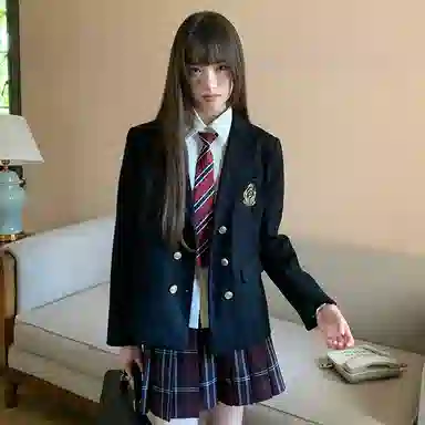 东鲸岁时记 学院风日系短款长袖上衣中腰半身裙制服 女款 礼盒装