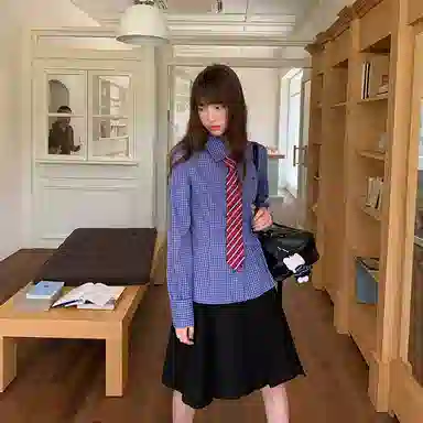 东鲸岁时记 气质清新长袖上衣百搭优雅短裙裙装套装 女款