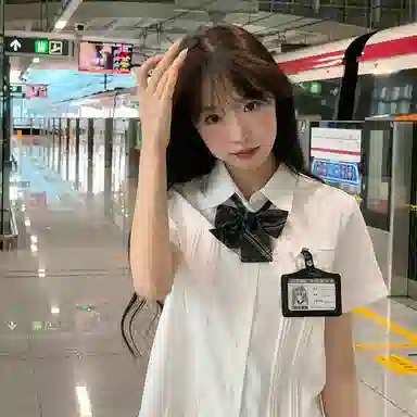 东鲸岁时记 学院风翻领刺绣贴袋短袖衬衫格纹短裙制服 女款