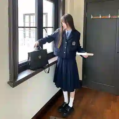 东鲸岁时记 舒适纯色时尚休闲长裙 女款 藏青色