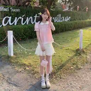 东鲸岁时记 蛋糕小个子半身裙休闲短裙 女款 礼盒装 白色浪漫桃心花边裙