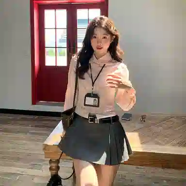 东鲸岁时记 修身刺绣显瘦短款舒适简约长袖衬衫 女款