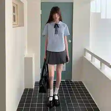 东鲸岁时记 设计感小众高级感减龄洋气短袖衬衫 女款