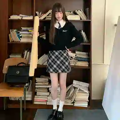 东鲸岁时记 港风穿搭复古绞花松弛感修身通勤针织字母刺绣毛衣 女款 黑色