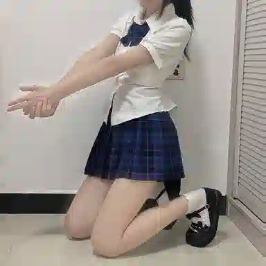 东鲸岁时记 日系复古制服格纹短款百搭学生百褶鲸落半身裙