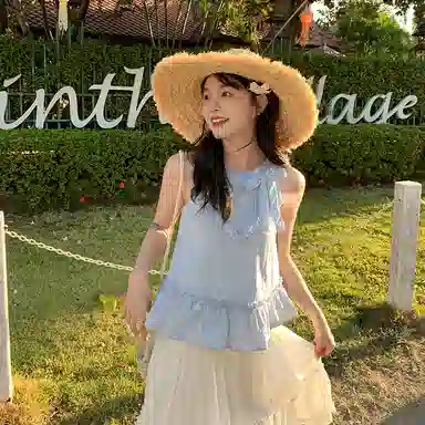 东鲸岁时记 气质度假独特绝美连衣裙裙装套装 女款 礼盒装 无袖衫+长裙 （含内衬）