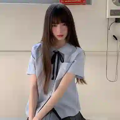 东鲸岁时记 设计感小众高级感减龄洋气短袖衬衫 女款