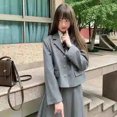 东鲸岁时记 学院风日系纯色百褶裙中长款休闲长裙 女款 灰色