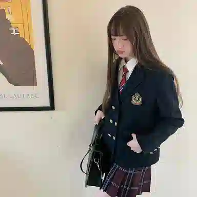 东鲸岁时记 学院风日系短款长袖上衣中腰半身裙制服 女款 礼盒装