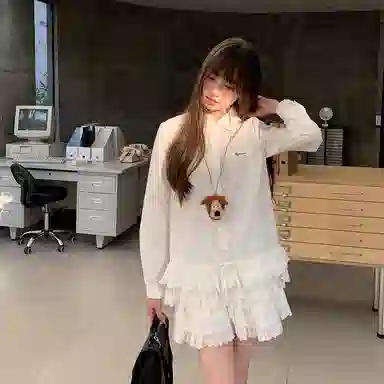 东鲸岁时记 蕾丝连衣裙小个子海边度假裙装套装 女款 礼盒装 白