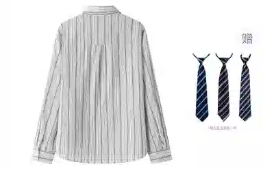 东鲸岁时记 韩剧女主穿搭学院风衬衣小衫松弛感宽松休闲外套文艺风学姐感职场通勤条纹长袖衬衫 男女同款 雾霾蓝