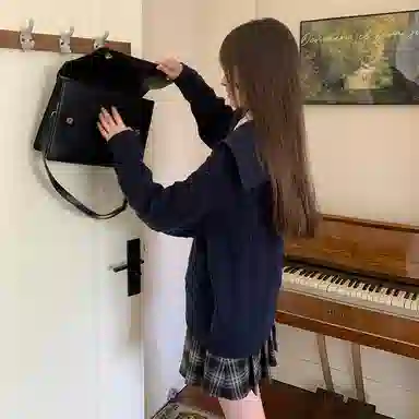 东鲸岁时记 复古港风宽松松弛感长袖上衣格纹时尚高腰半身裙裙装套装 女款